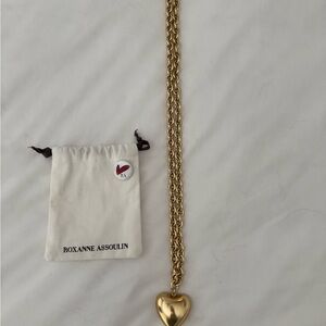 Roxanne Assoulin Puffy Heart Gold Pendant Necklace